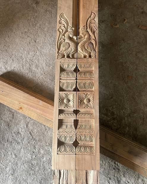 Staircase Post wood carving work 1